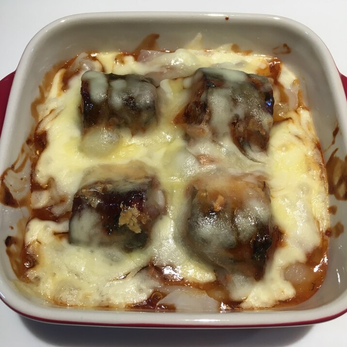 鯖缶のチーズ焼き